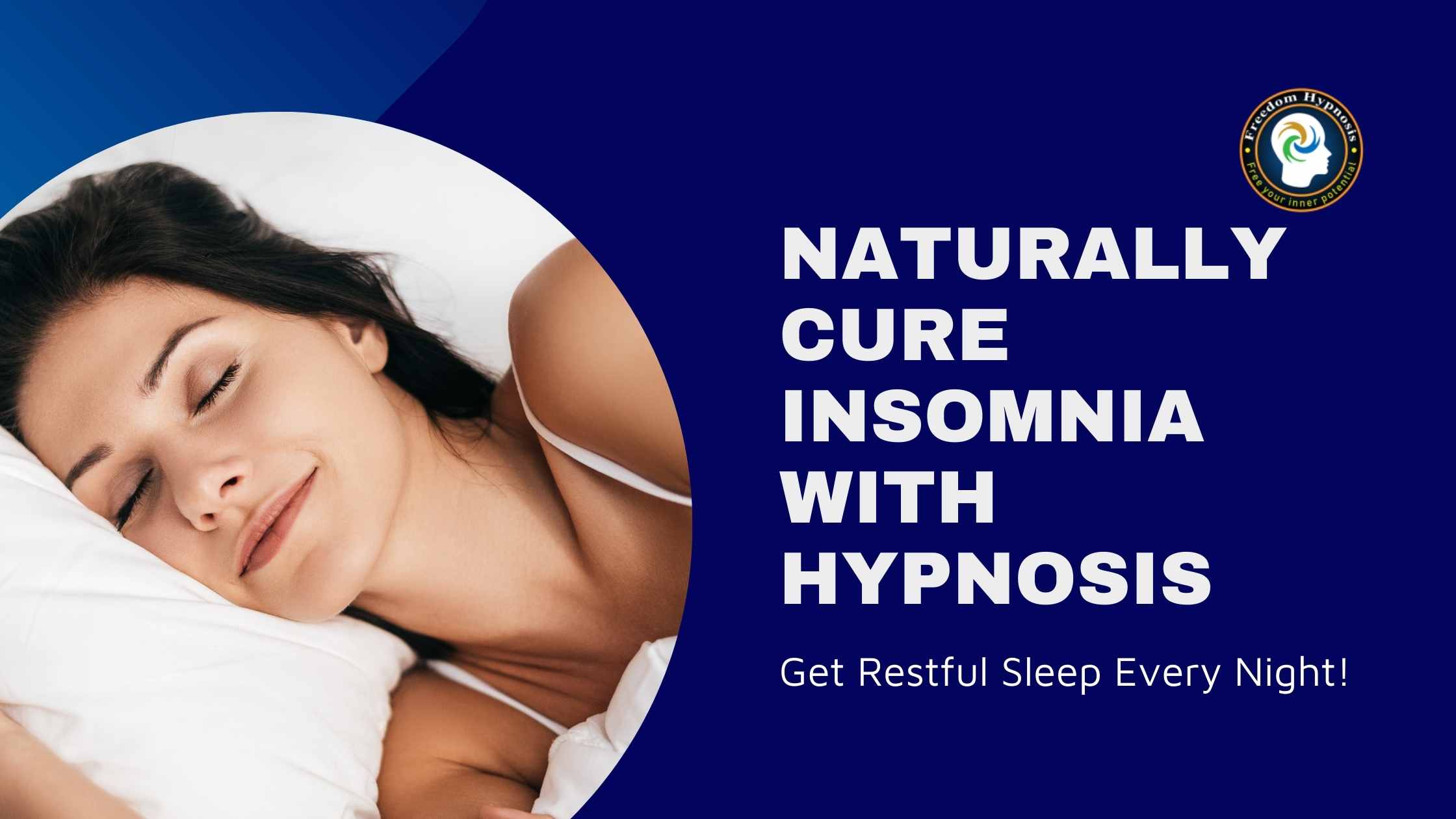 woman sleeping peacefully natural cure to insomnia - hypnosis nyc